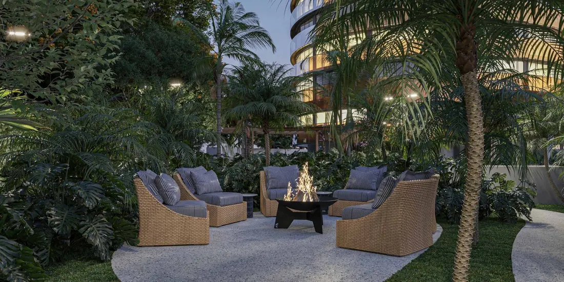 Praça de Fogo do Niemeyer 360° Residences, espaço de convivência ao ar livre